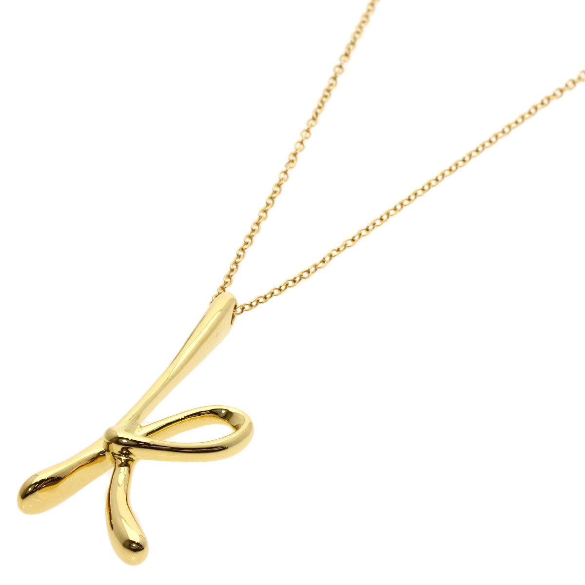 TIFFANY&Co. ティファニー イニシャル K ミディアム ネックレス K18YG レディース 中古