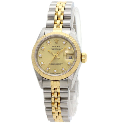 ROLEX ロレックス 69173G デイトジャスト 10P ダイヤモンド 腕時計 SS レディース 中古