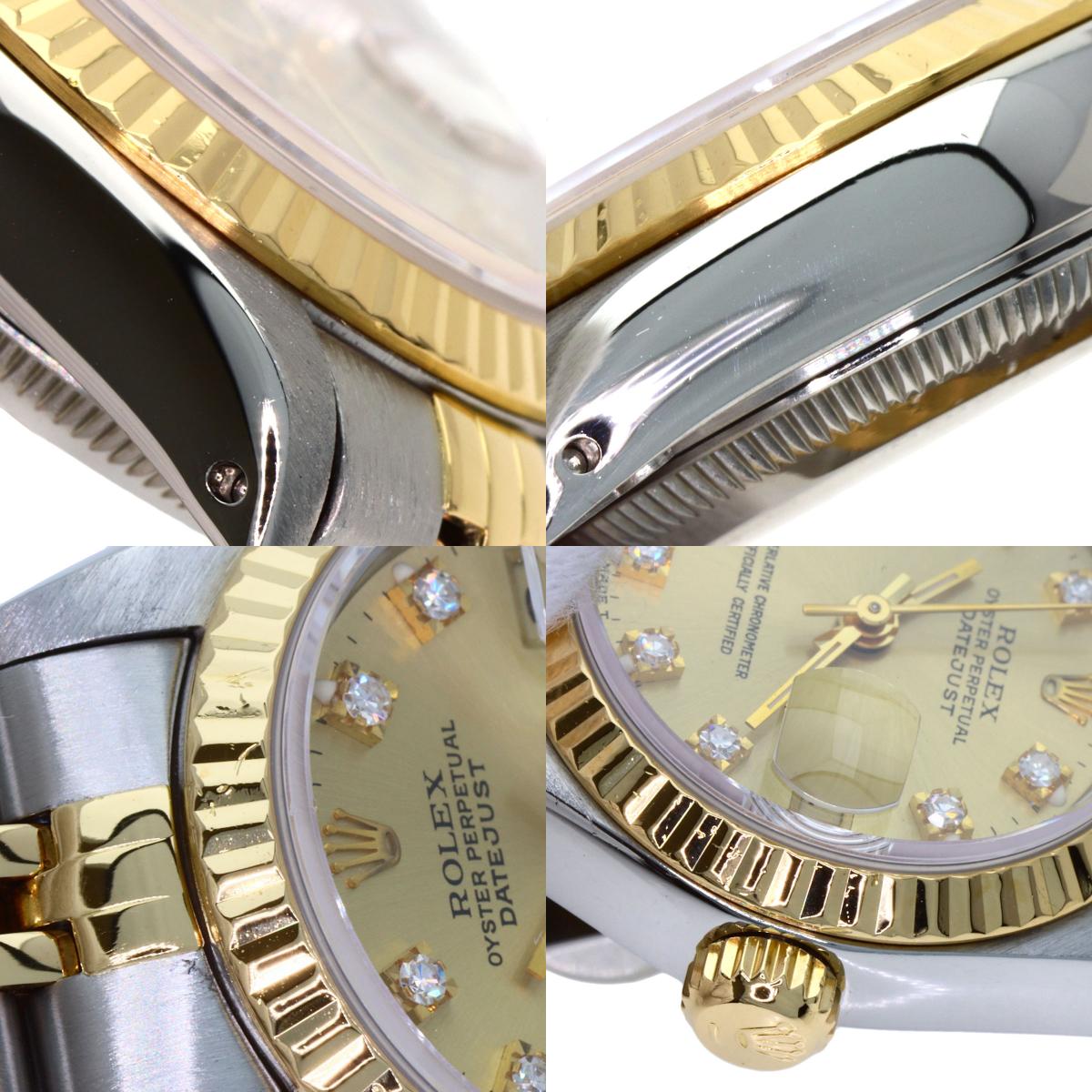 ROLEX ロレックス 69173G デイトジャスト 10P ダイヤモンド 腕時計 SS レディース 中古