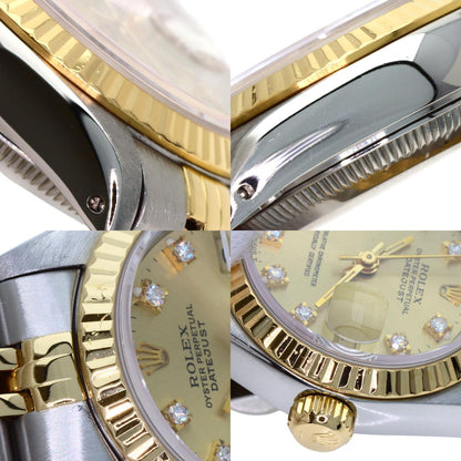 ROLEX ロレックス 69173G デイトジャスト 10P ダイヤモンド 腕時計 SS レディース 中古