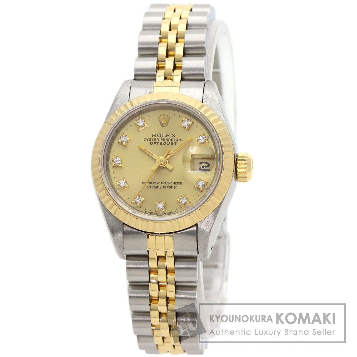 ROLEX ロレックス 69173G デイトジャスト 10P ダイヤモンド 腕時計 SS レディース 中古