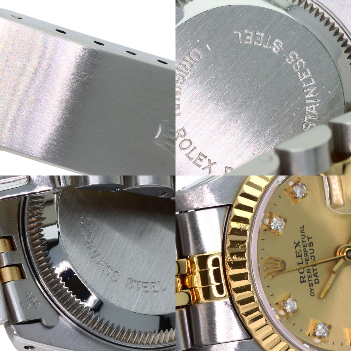 ROLEX ロレックス 69173G デイトジャスト 10P ダイヤモンド 腕時計 SS レディース 中古