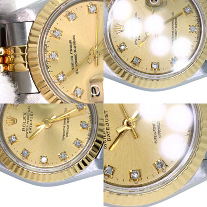 ROLEX ロレックス 69173G デイトジャスト 10P ダイヤモンド 腕時計 SS レディース 中古