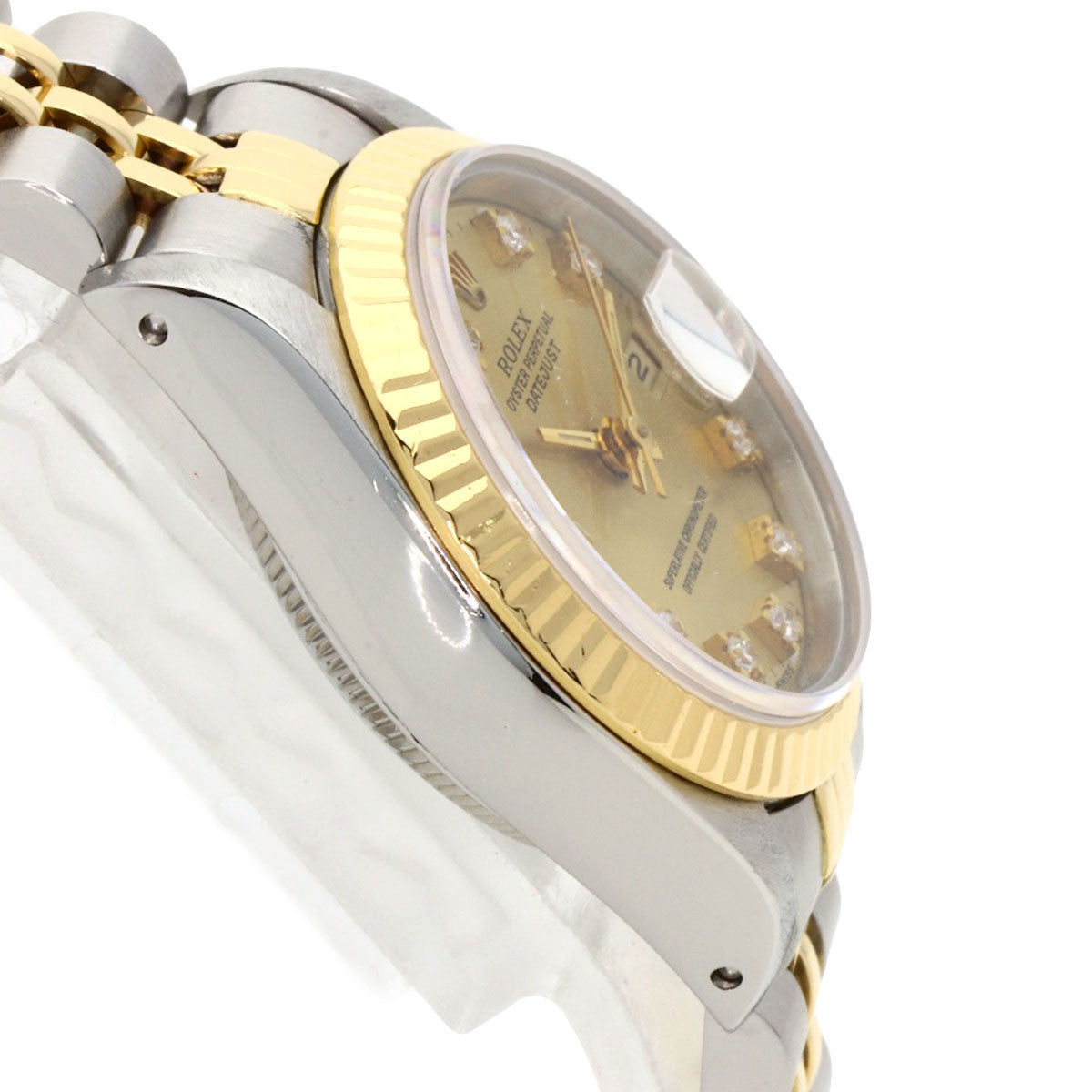 ROLEX ロレックス 69173G デイトジャスト 10P ダイヤモンド 腕時計 SS レディース 中古