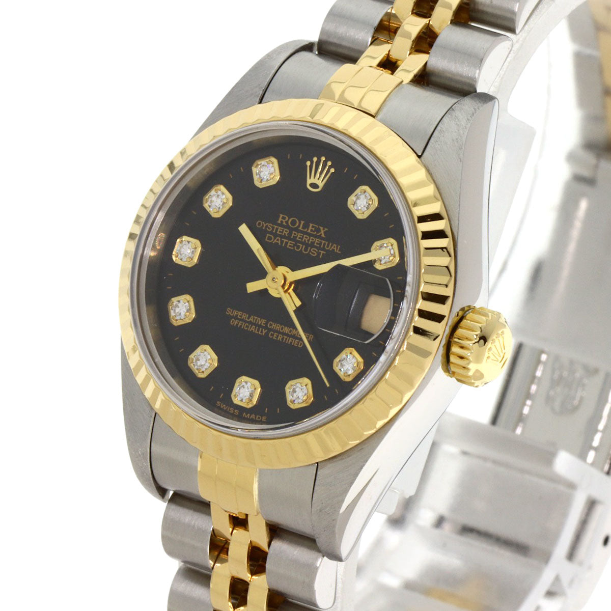 ROLEX ロレックス 79173G デイトジャスト 10P ダイヤモンド 腕時計 SS レディース 中古