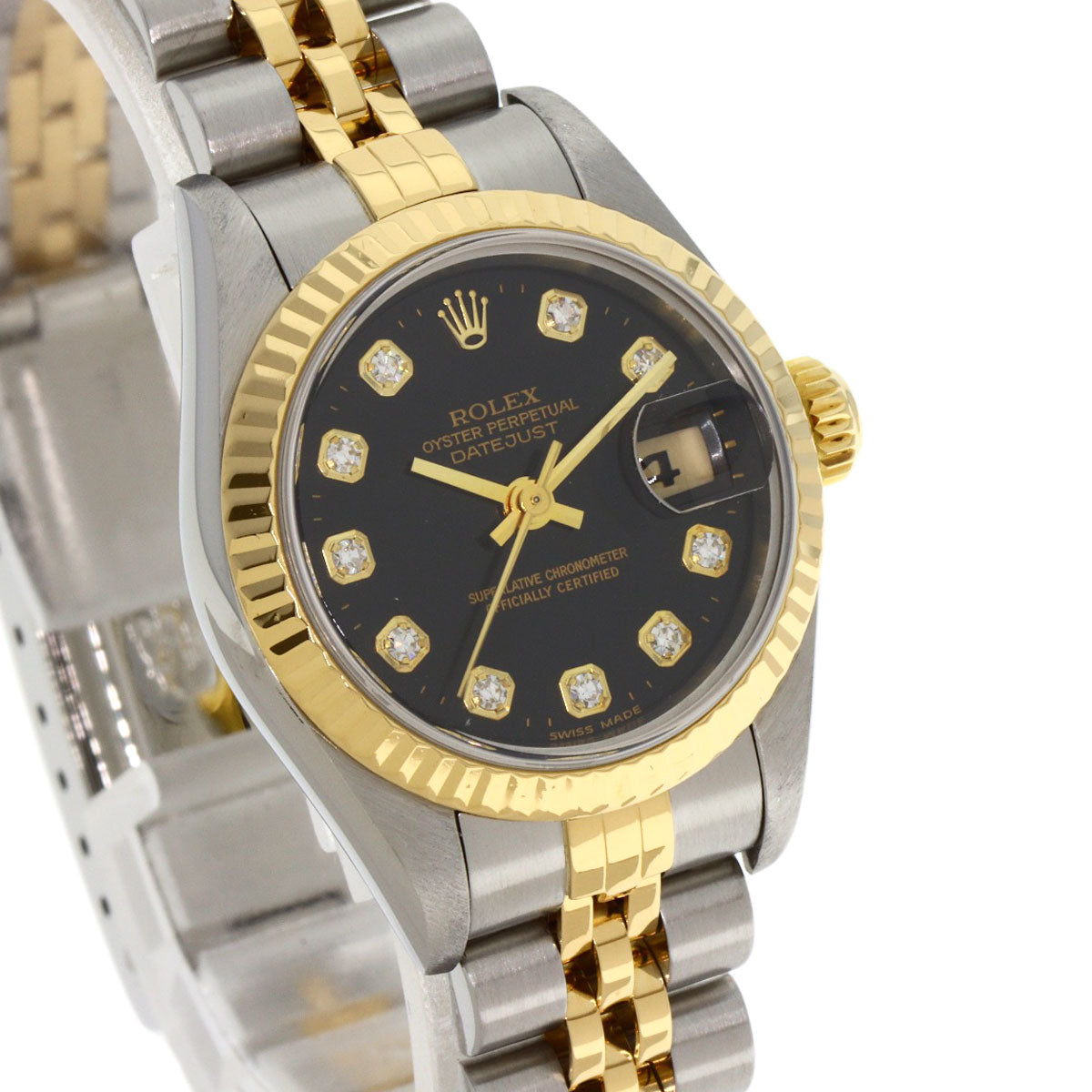 ROLEX ロレックス 79173G デイトジャスト 10P ダイヤモンド 腕時計 SS レディース 中古