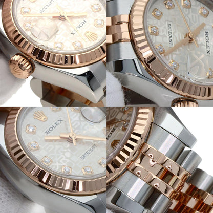 ROLEX ロレックス 179171G デイトジャスト 10P ダイヤモンド 腕時計 SS レディース 中古