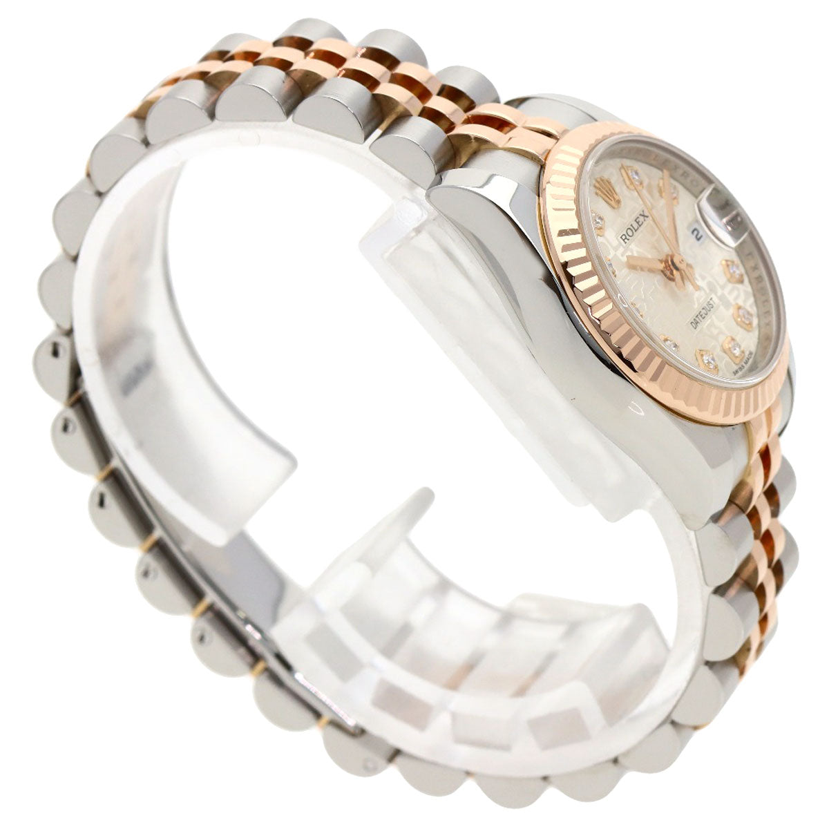 ROLEX ロレックス 179171G デイトジャスト 10P ダイヤモンド 腕時計 SS レディース 中古