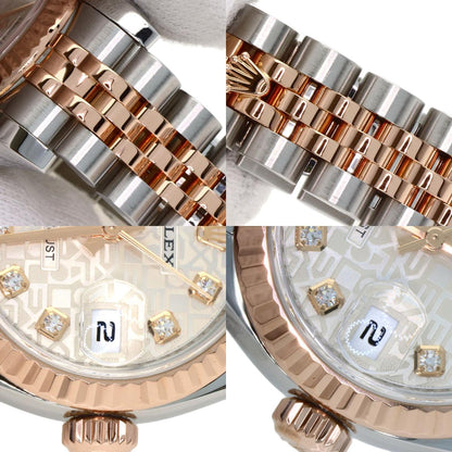 ROLEX ロレックス 179171G デイトジャスト 10P ダイヤモンド 腕時計 SS レディース 中古