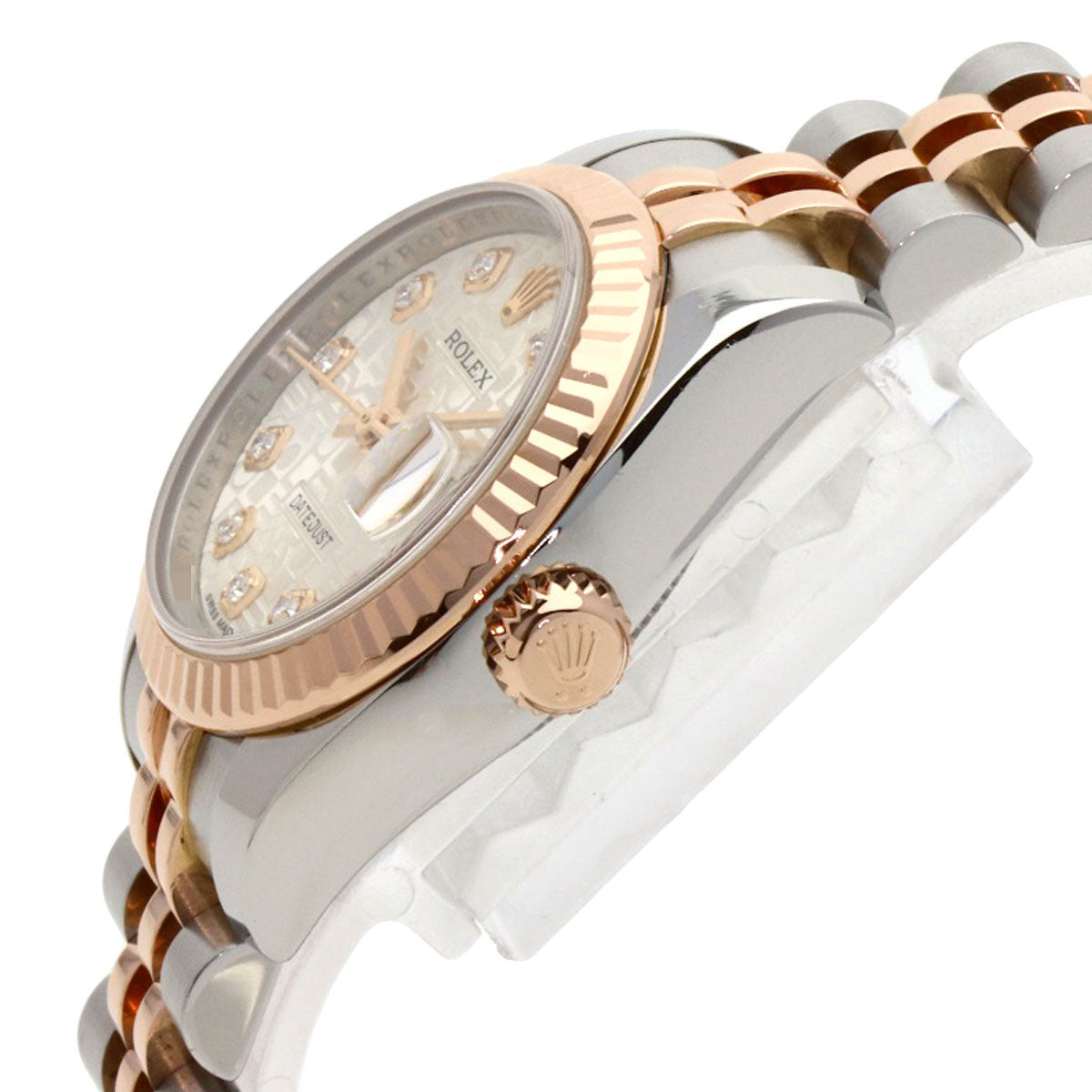 ROLEX ロレックス 179171G デイトジャスト 10P ダイヤモンド 腕時計 SS レディース 中古