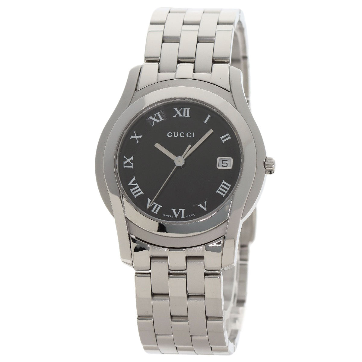 GUCCI グッチ 5500M ラウンドフェイス 腕時計 SS メンズ 中古
