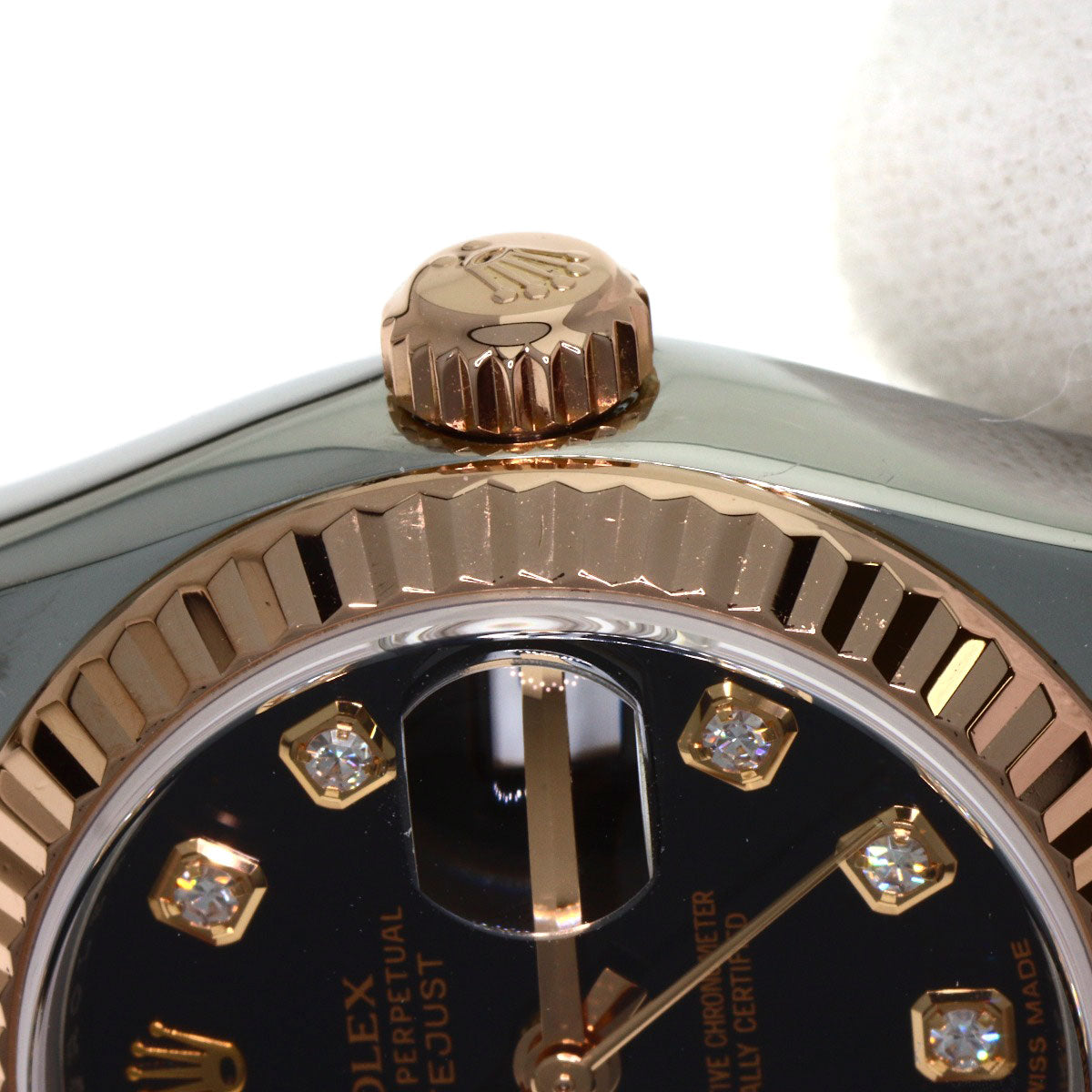 ROLEX ロレックス 179171G デイトジャスト 10P ダイヤモンド 腕時計 SS レディース 中古