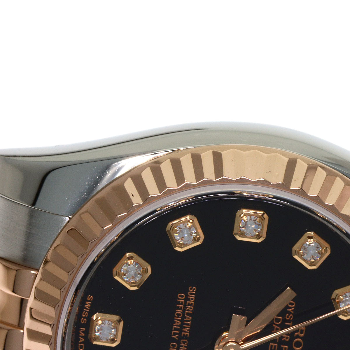 ROLEX ロレックス 179171G デイトジャスト 10P ダイヤモンド 腕時計 SS レディース 中古