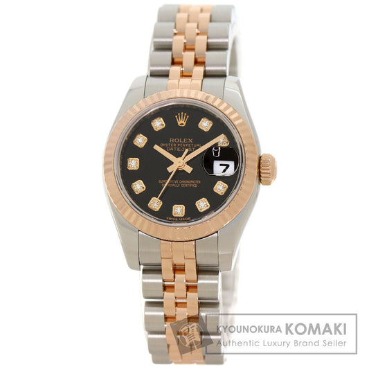 ROLEX ロレックス 179171G デイトジャスト 10P ダイヤモンド 腕時計 SS レディース 中古
