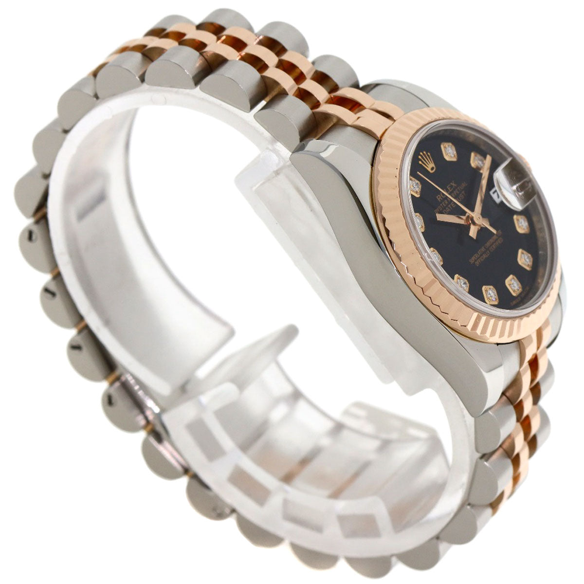 ROLEX ロレックス 179171G デイトジャスト 10P ダイヤモンド 腕時計 SS レディース 中古