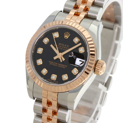 ROLEX ロレックス 179171G デイトジャスト 10P ダイヤモンド 腕時計 SS レディース 中古