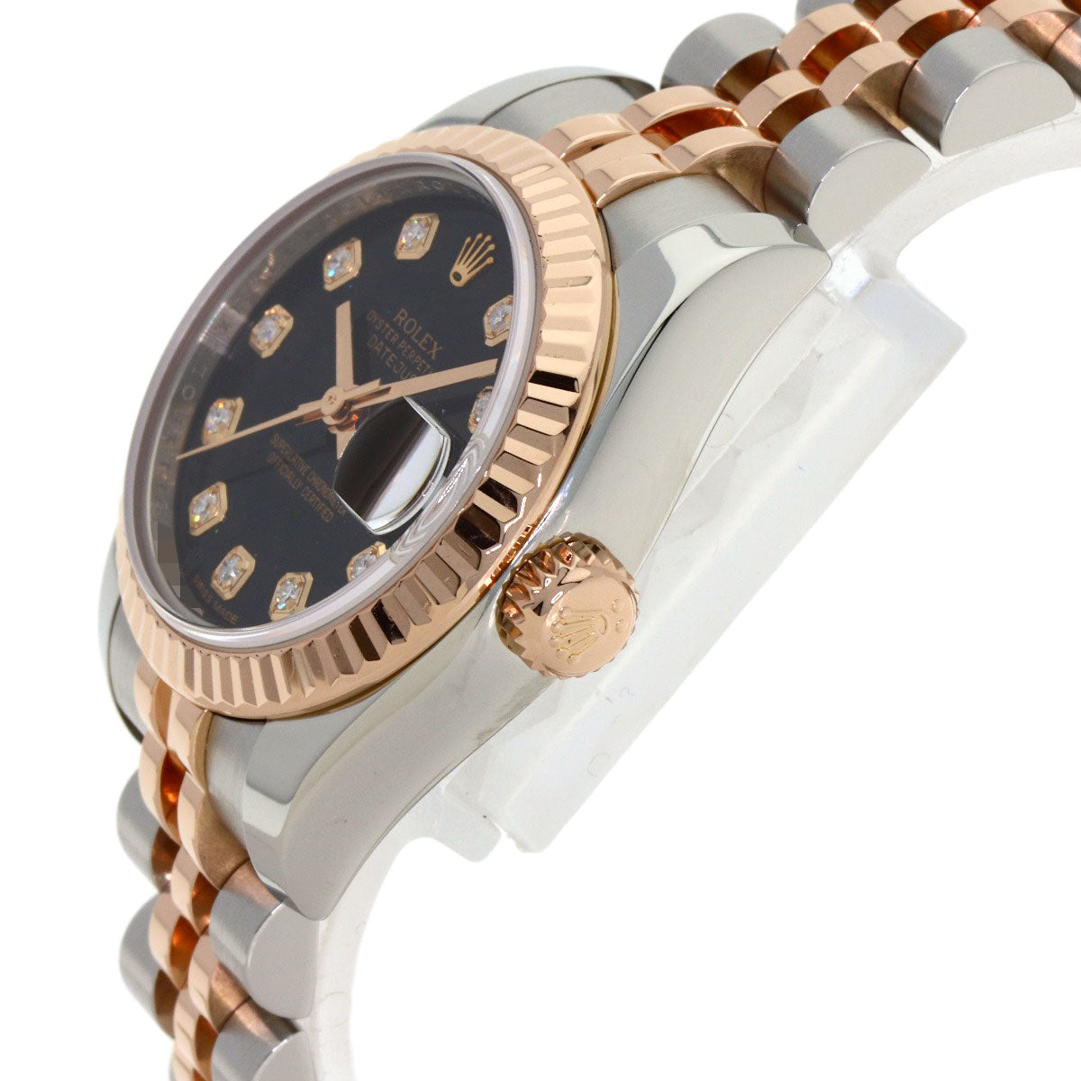 ROLEX ロレックス 179171G デイトジャスト 10P ダイヤモンド 腕時計 SS レディース 中古