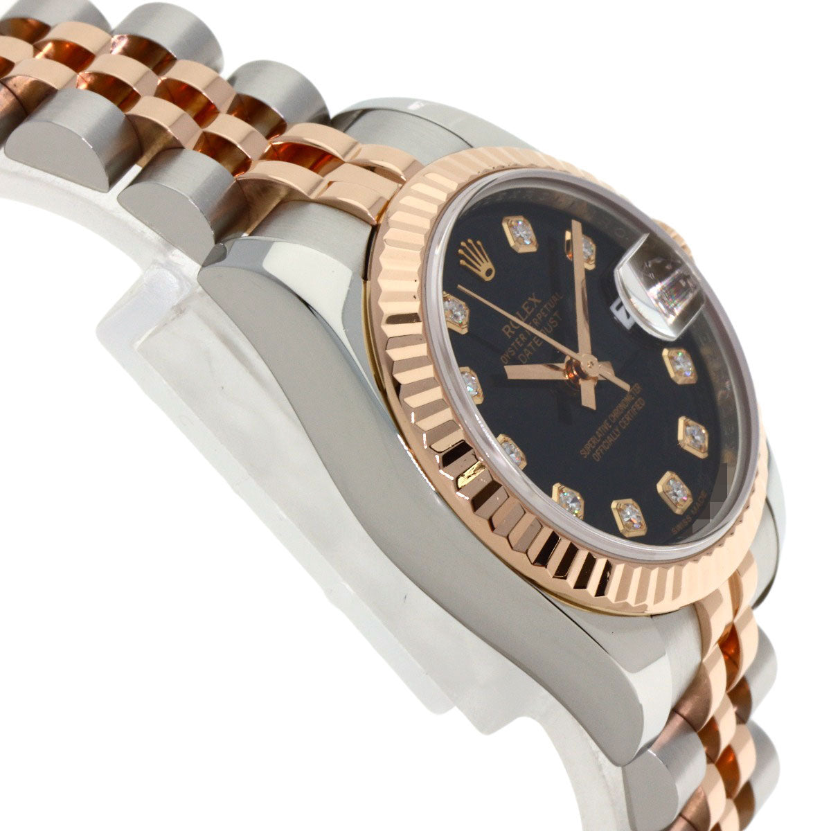 ROLEX ロレックス 179171G デイトジャスト 10P ダイヤモンド 腕時計 SS レディース 中古
