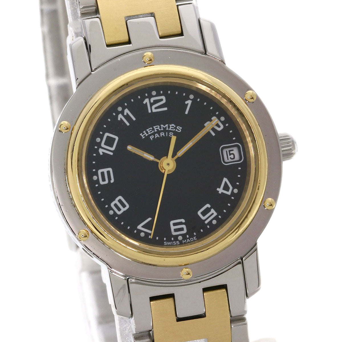 HERMES エルメス CL4.220 クリッパー 腕時計 SS レディース 中古