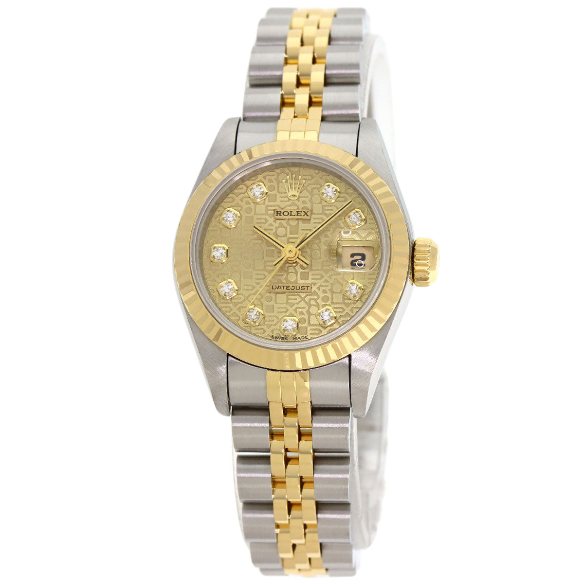 ROLEX ロレックス 69173G デイトジャスト 10P ダイヤモンド 腕時計 SS レディース 中古