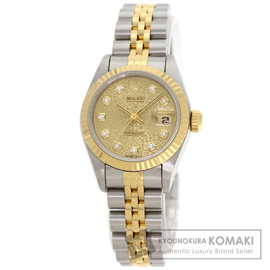ROLEX ロレックス 69173G デイトジャスト 10P ダイヤモンド 腕時計 SS レディース 中古