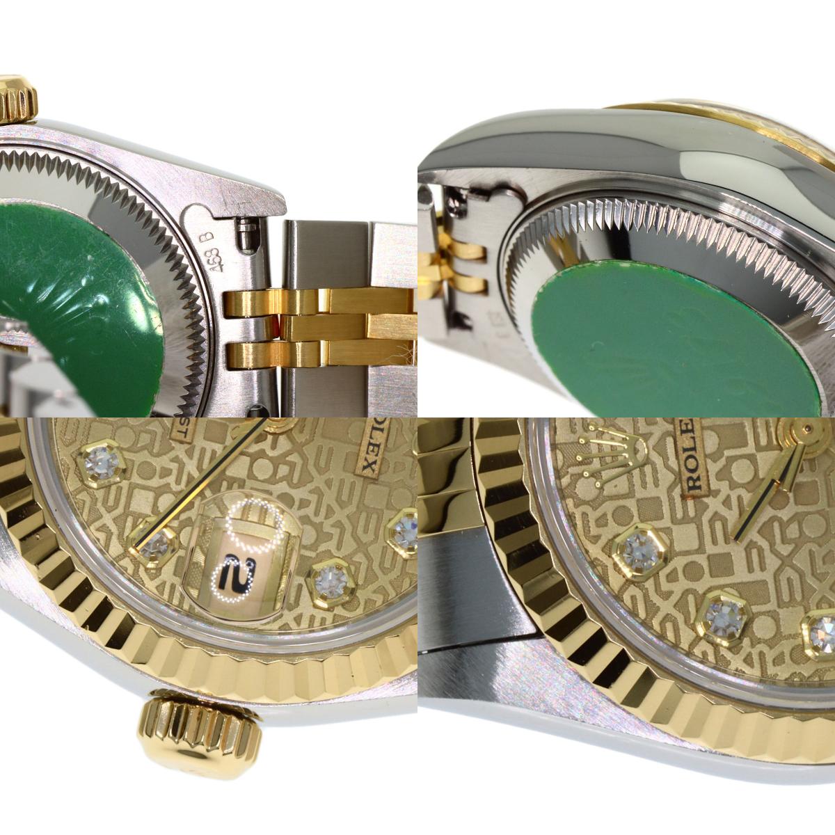 ROLEX ロレックス 69173G デイトジャスト 10P ダイヤモンド 腕時計 SS レディース 中古