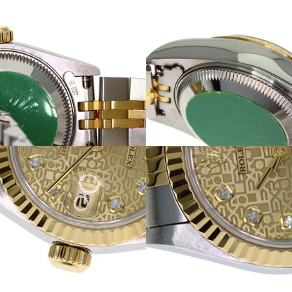 ROLEX ロレックス 69173G デイトジャスト 10P ダイヤモンド 腕時計 SS レディース 中古