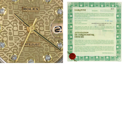 ROLEX ロレックス 69173G デイトジャスト 10P ダイヤモンド 腕時計 SS レディース 中古