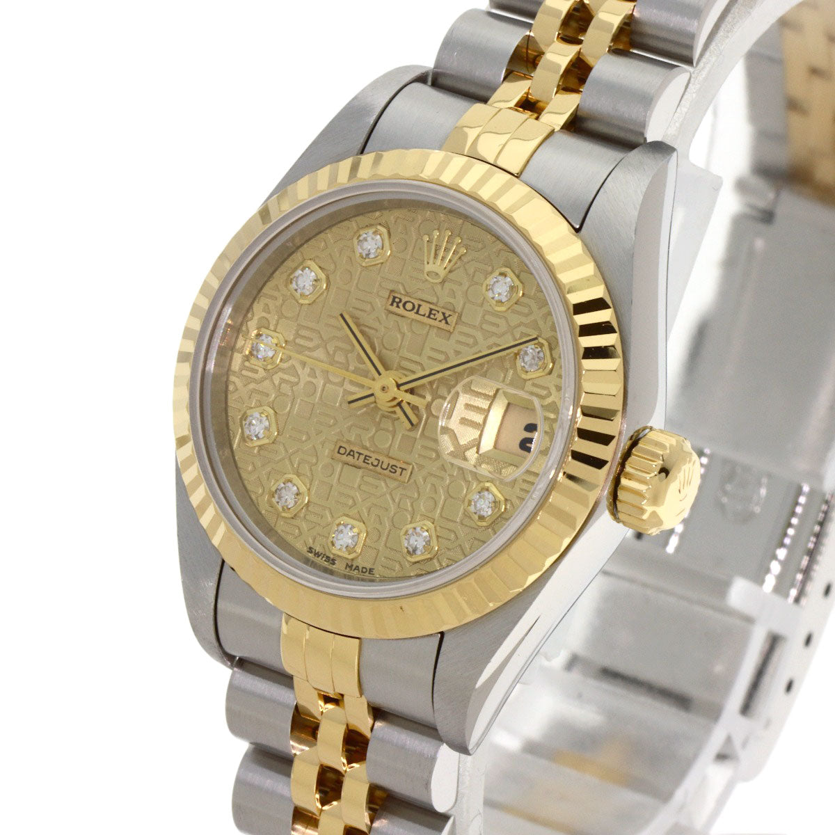 ROLEX ロレックス 69173G デイトジャスト 10P ダイヤモンド 腕時計 SS レディース 中古