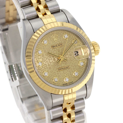 ROLEX ロレックス 69173G デイトジャスト 10P ダイヤモンド 腕時計 SS レディース 中古