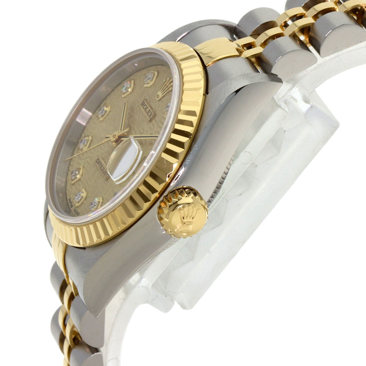 ROLEX ロレックス 69173G デイトジャスト 10P ダイヤモンド 腕時計 SS レディース 中古