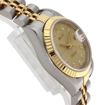 ROLEX ロレックス 69173G デイトジャスト 10P ダイヤモンド 腕時計 SS レディース 中古