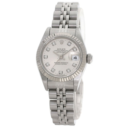 ROLEX ロレックス 69174G デイトジャスト 10P ダイヤモンド 腕時計 SS レディース 中古