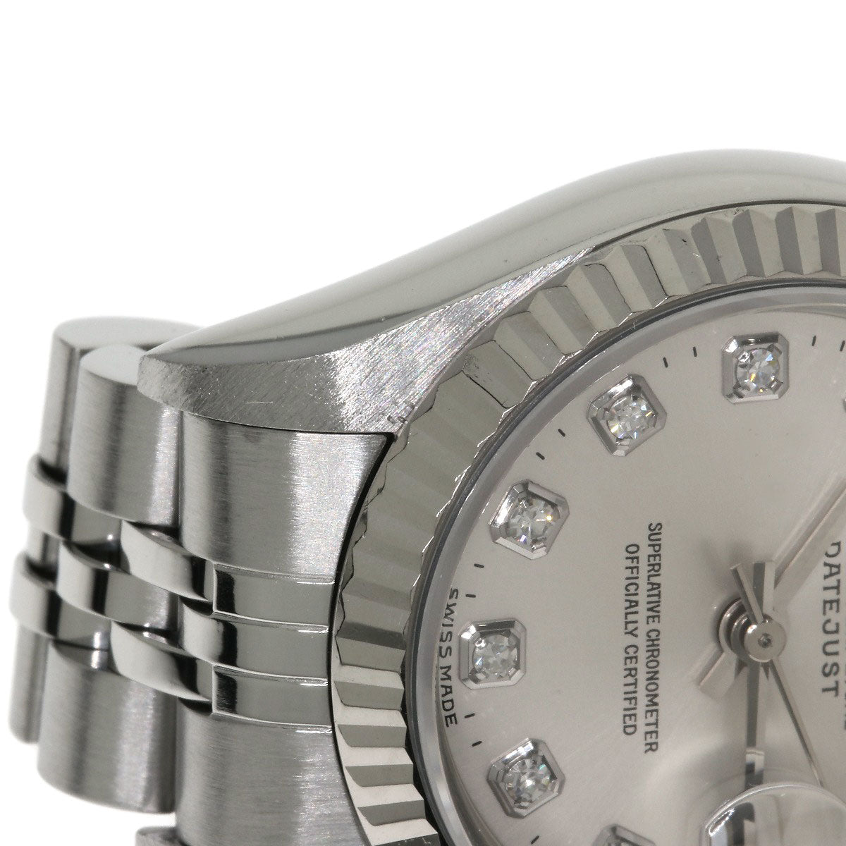 ROLEX ロレックス 69174G デイトジャスト 10P ダイヤモンド 腕時計 SS レディース 中古
