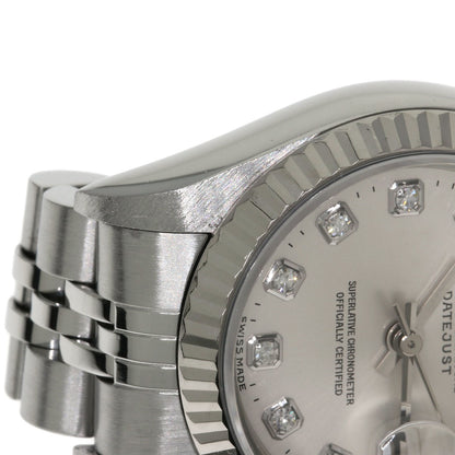 ROLEX ロレックス 69174G デイトジャスト 10P ダイヤモンド 腕時計 SS レディース 中古