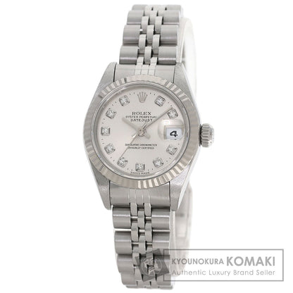 ROLEX ロレックス 69174G デイトジャスト 10P ダイヤモンド 腕時計 SS レディース 中古