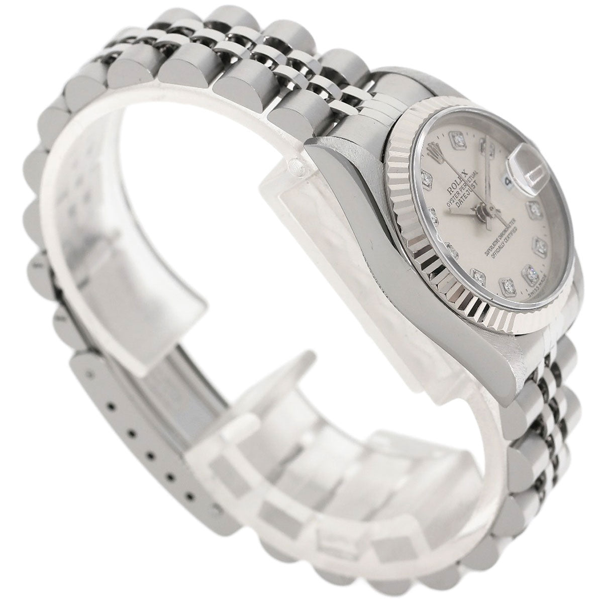 ROLEX ロレックス 69174G デイトジャスト 10P ダイヤモンド 腕時計 SS レディース 中古