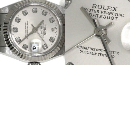 ROLEX ロレックス 69174G デイトジャスト 10P ダイヤモンド 腕時計 SS レディース 中古