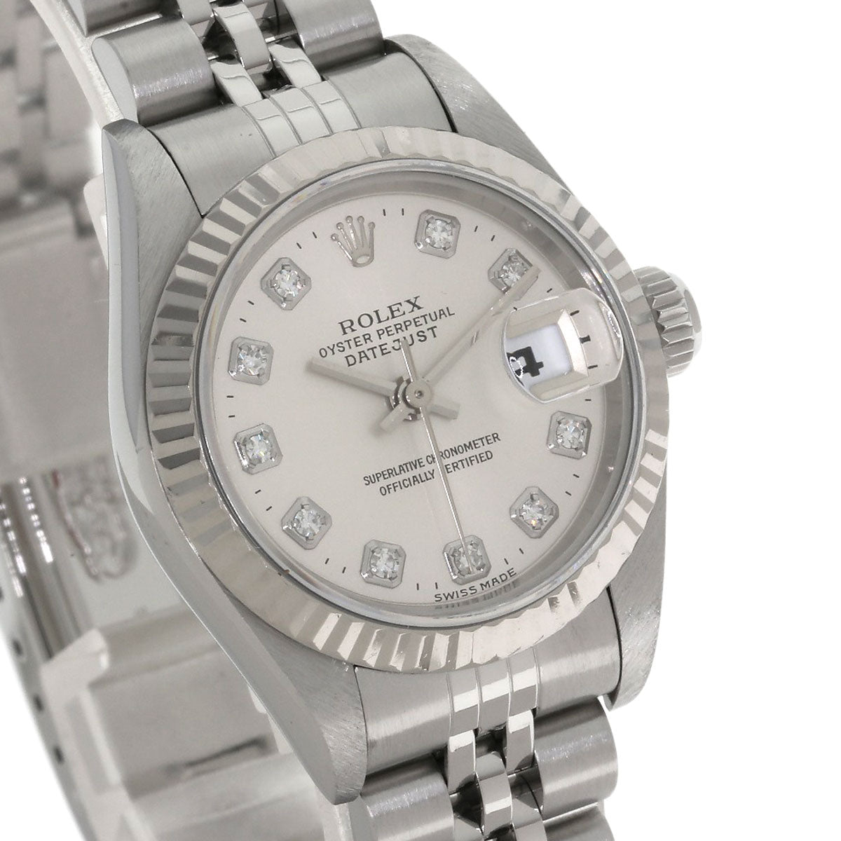ROLEX ロレックス 69174G デイトジャスト 10P ダイヤモンド 腕時計 SS レディース 中古