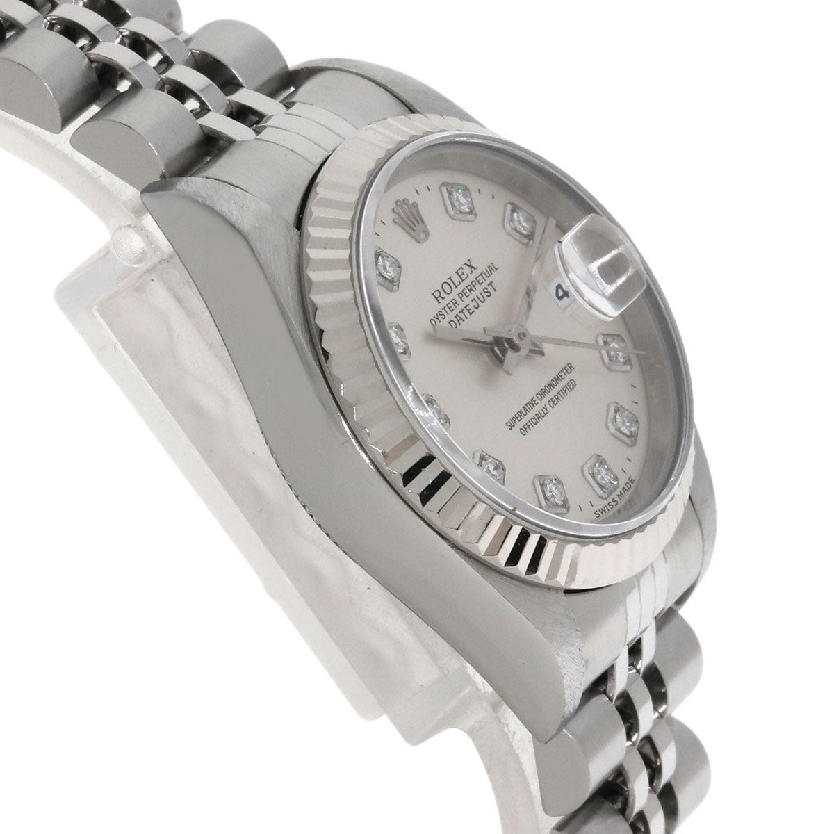 ROLEX ロレックス 69174G デイトジャスト 10P ダイヤモンド 腕時計 SS レディース 中古