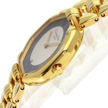 CHRISTIAN DIOR クリスチャンディオール D48-153 オクタゴン 腕時計 GP レディース 中古