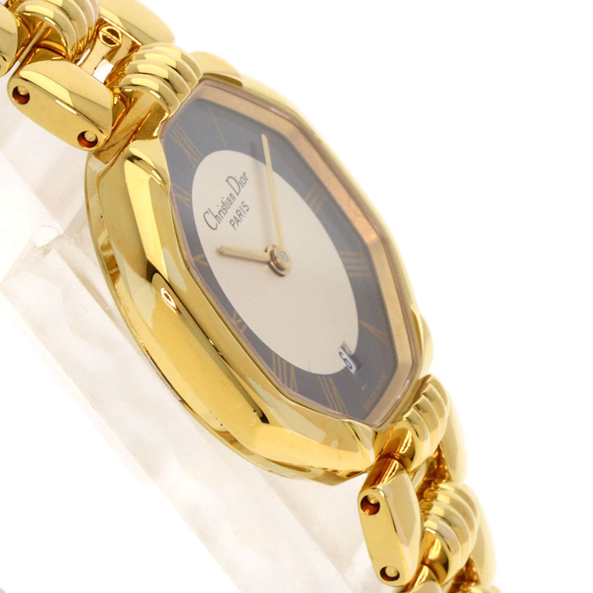 CHRISTIAN DIOR クリスチャンディオール D48-153 オクタゴン 腕時計 GP レディース 中古