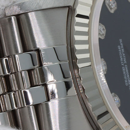ROLEX ロレックス 16234G デイトジャスト 10P ダイヤモンド 腕時計 SS メンズ 中古