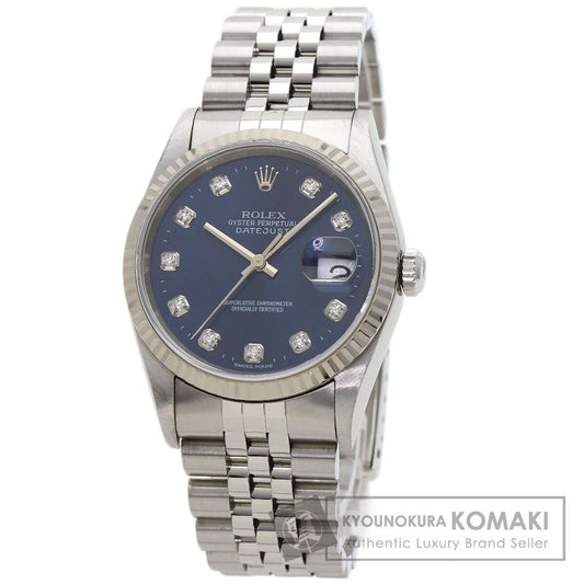ROLEX ロレックス 16234G デイトジャスト 10P ダイヤモンド 腕時計 SS メンズ 中古