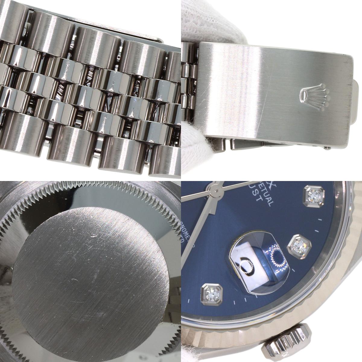 ROLEX ロレックス 16234G デイトジャスト 10P ダイヤモンド 腕時計 SS メンズ 中古