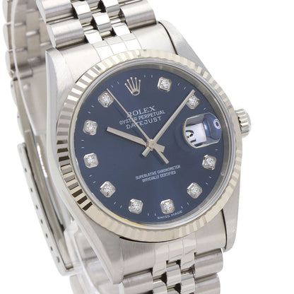ROLEX ロレックス 16234G デイトジャスト 10P ダイヤモンド 腕時計 SS メンズ 中古