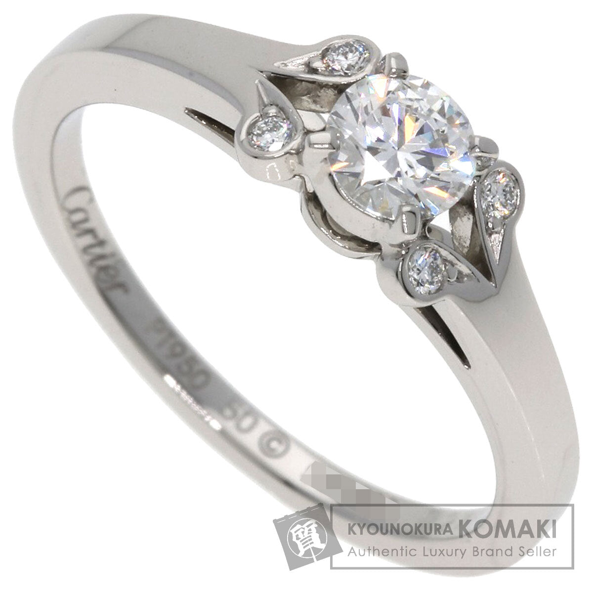 CARTIER カルティエ バレリーナ ソリテール ブリリアントカット ダイヤモンド #50 E-VS1-EX リング・指輪 PT950 レディース 中古