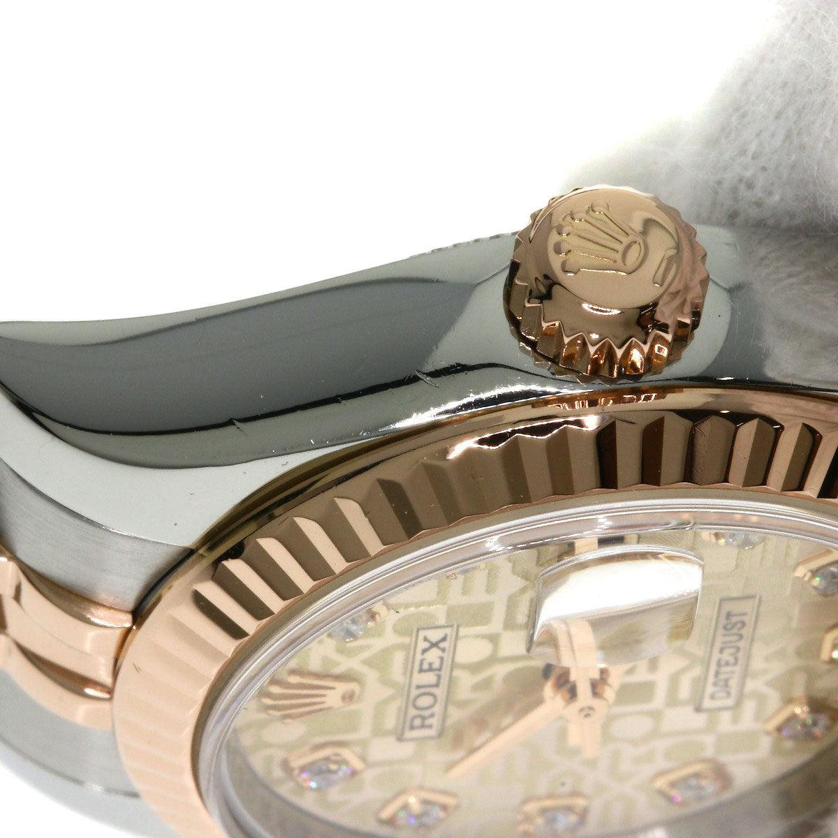 ROLEX ロレックス 179171G デイトジャスト 10P ダイヤモンド 腕時計 SS レディース 中古