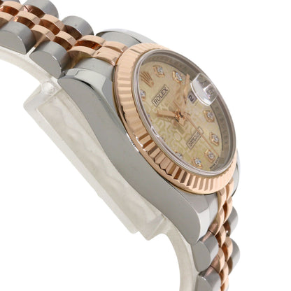 ROLEX ロレックス 179171G デイトジャスト 10P ダイヤモンド 腕時計 SS レディース 中古