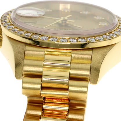 ROLEX ロレックス 69138G デイトジャスト 10P ダイヤモンド 腕時計 K18YG レディース 中古